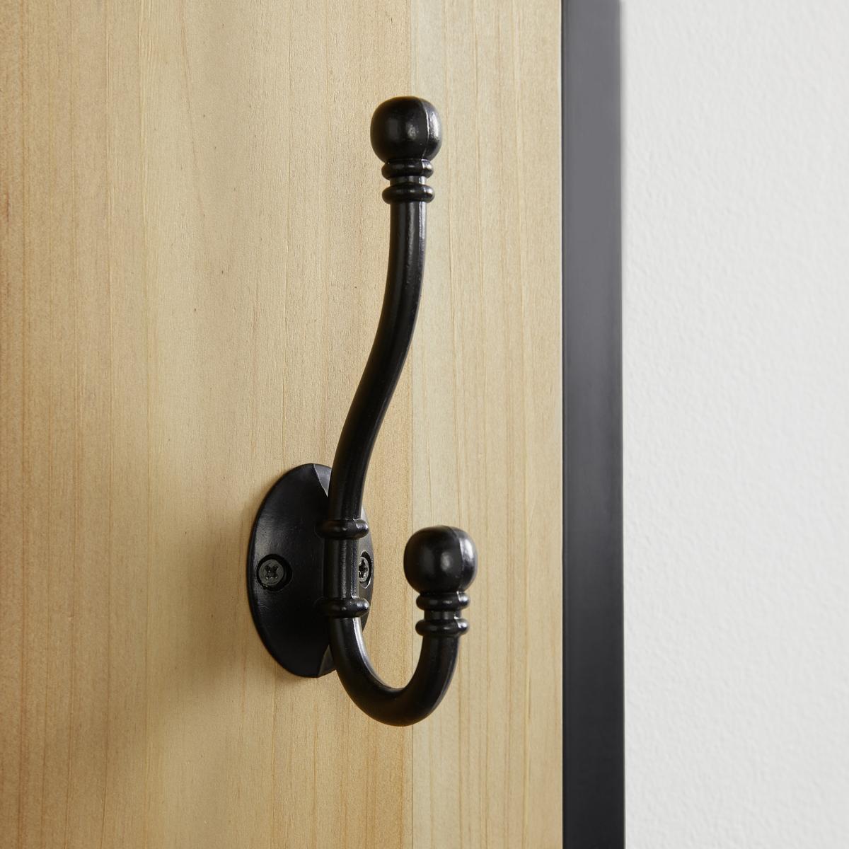 Vešiakový panel VITTORIA - čierna/prírodná farba, Modern, kov/drevo (40/170/27cm) - Bessagi Home