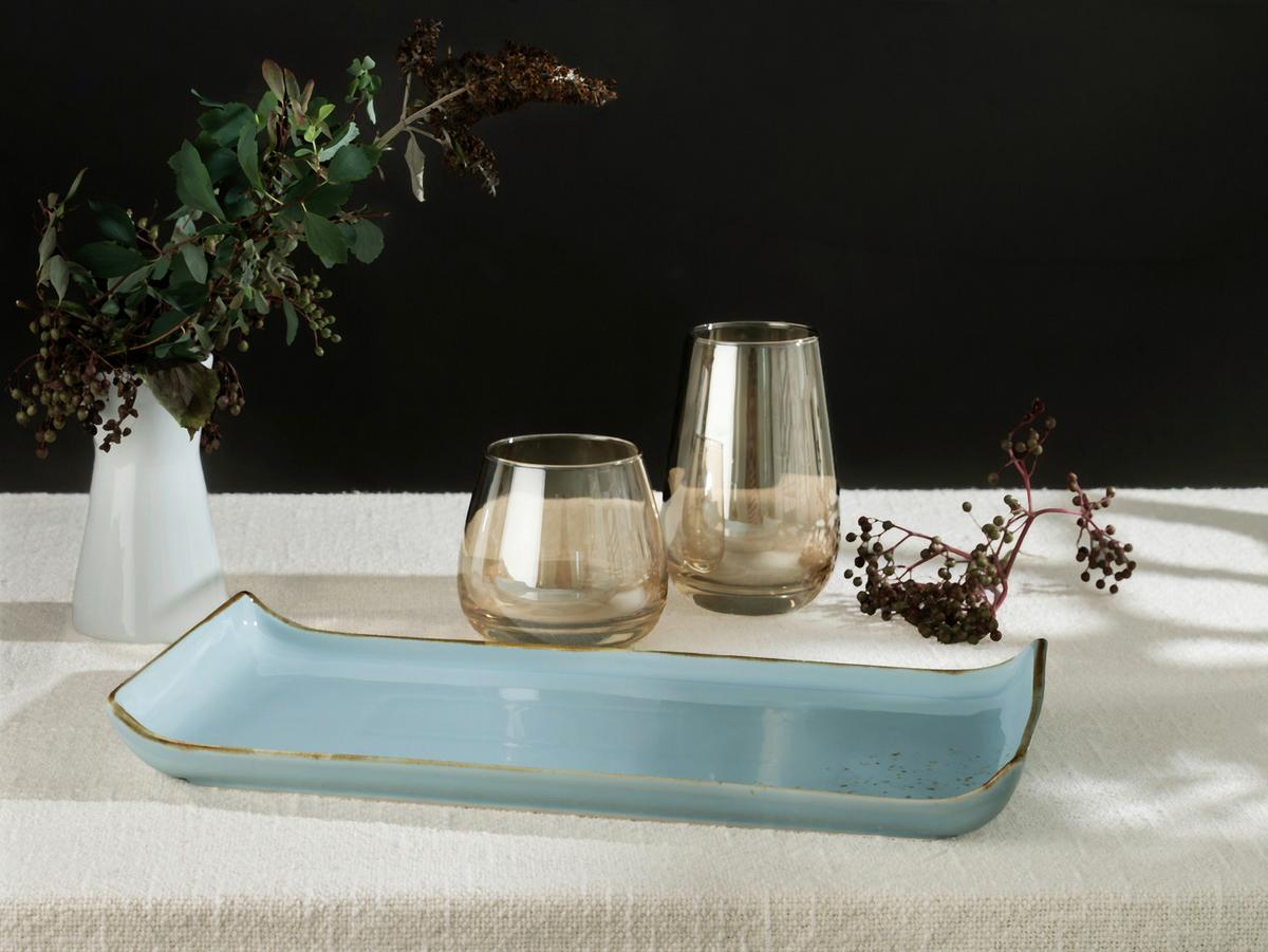SERVIERPLATTEN-SET 33016 NATURE COLLECTION - Pastellblau, Trend, Keramik (16,5/33cm) - Creatable