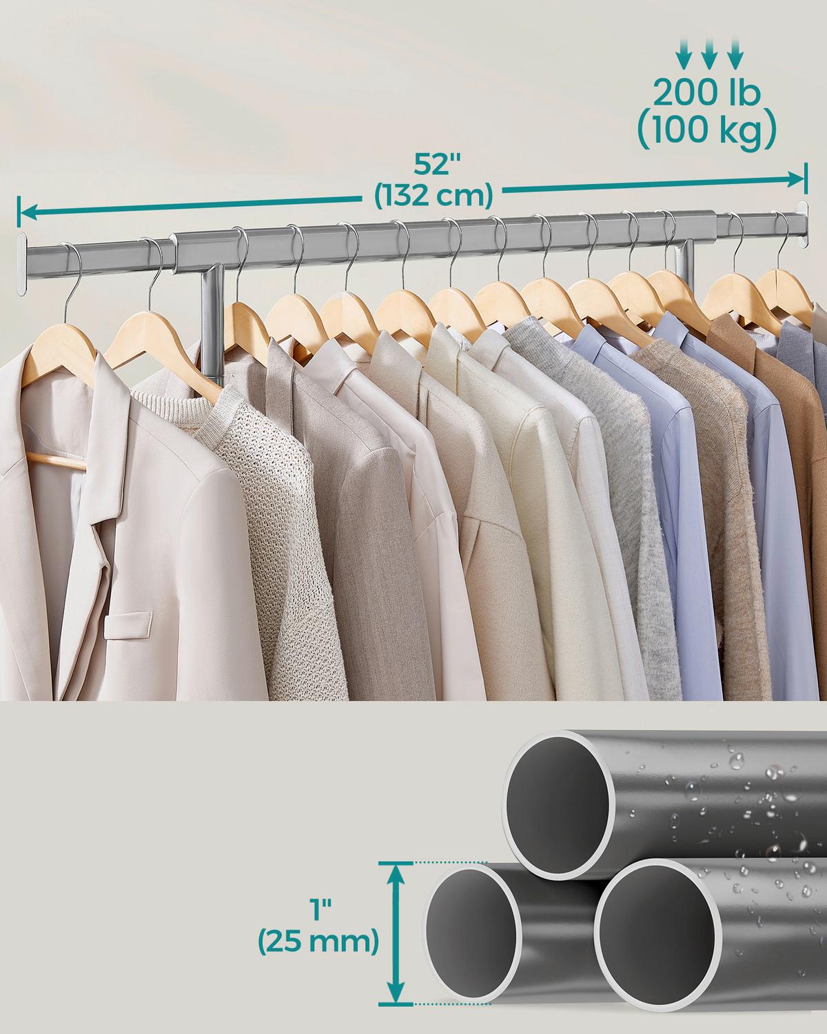 Kleiderwagen Grau B: 92 Cm - Grau, Basics, Kunststoff/Metall (92/161,5/45cm)