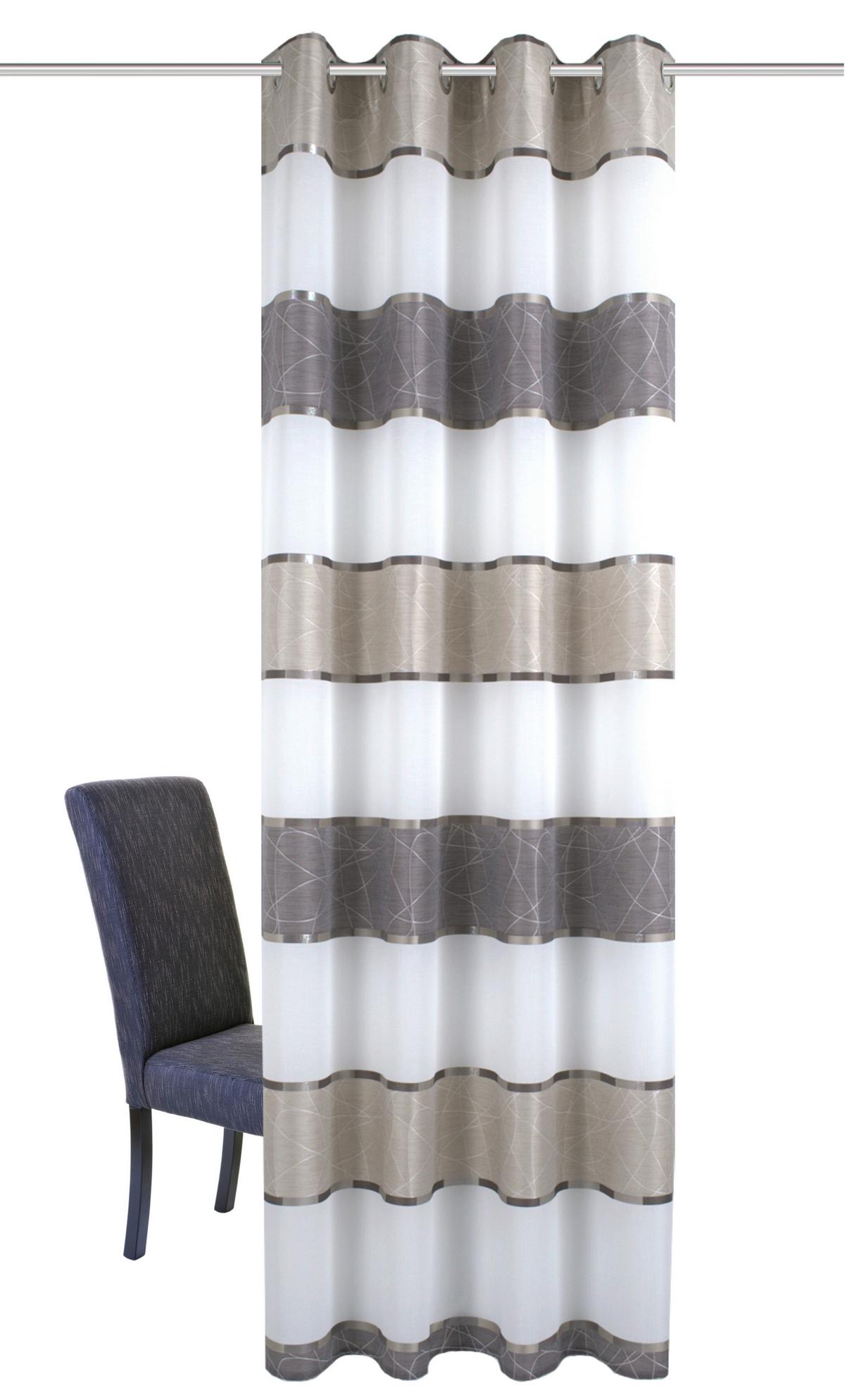 Ösenvorhang Walter - Taupe/Grau, Design, Textil (140/245cm) - Schmidt W. Gmbh