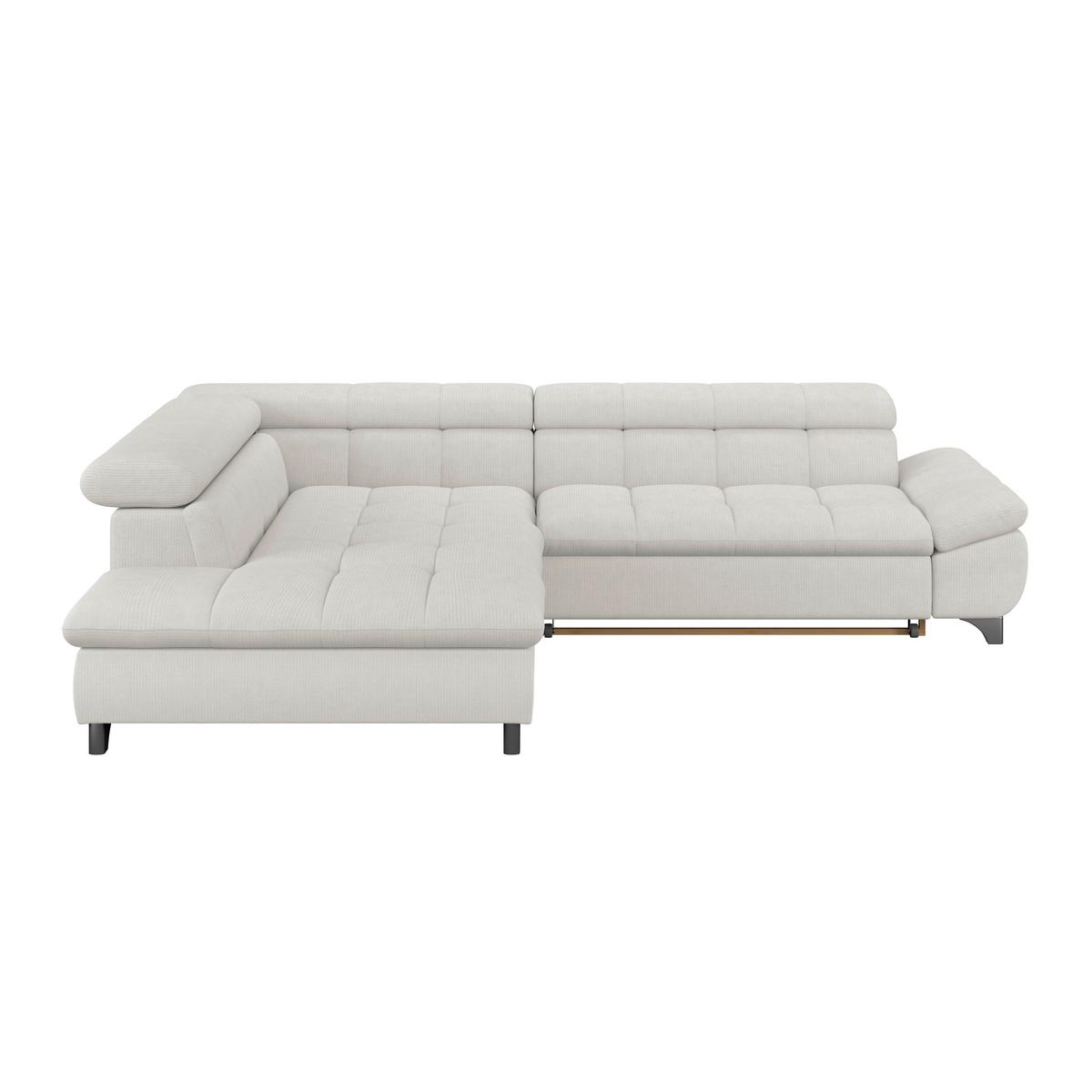 Ecksofa Gemini Elfenbeinfarbig, B: 234cm - Chromfarben/Creme, KONVENTIONELL, Textil (234/312cm)