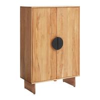 Vysoká komoda ROSY, akácie - černá/barvy akácie, Lifestyle, kov/dřevo (80/120/38cm) - Premium Living