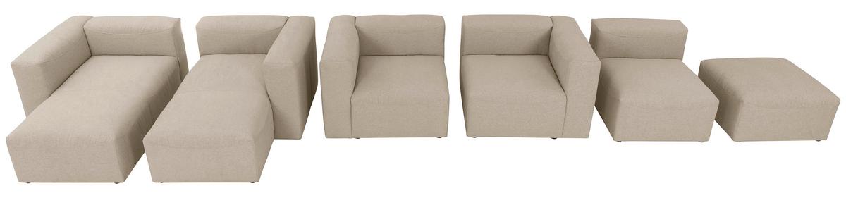 Polsterhocker Lena Creme Flachgewebe H: 45 Cm - Creme, Design, Textil (75/45/75cm) - Max Winzer