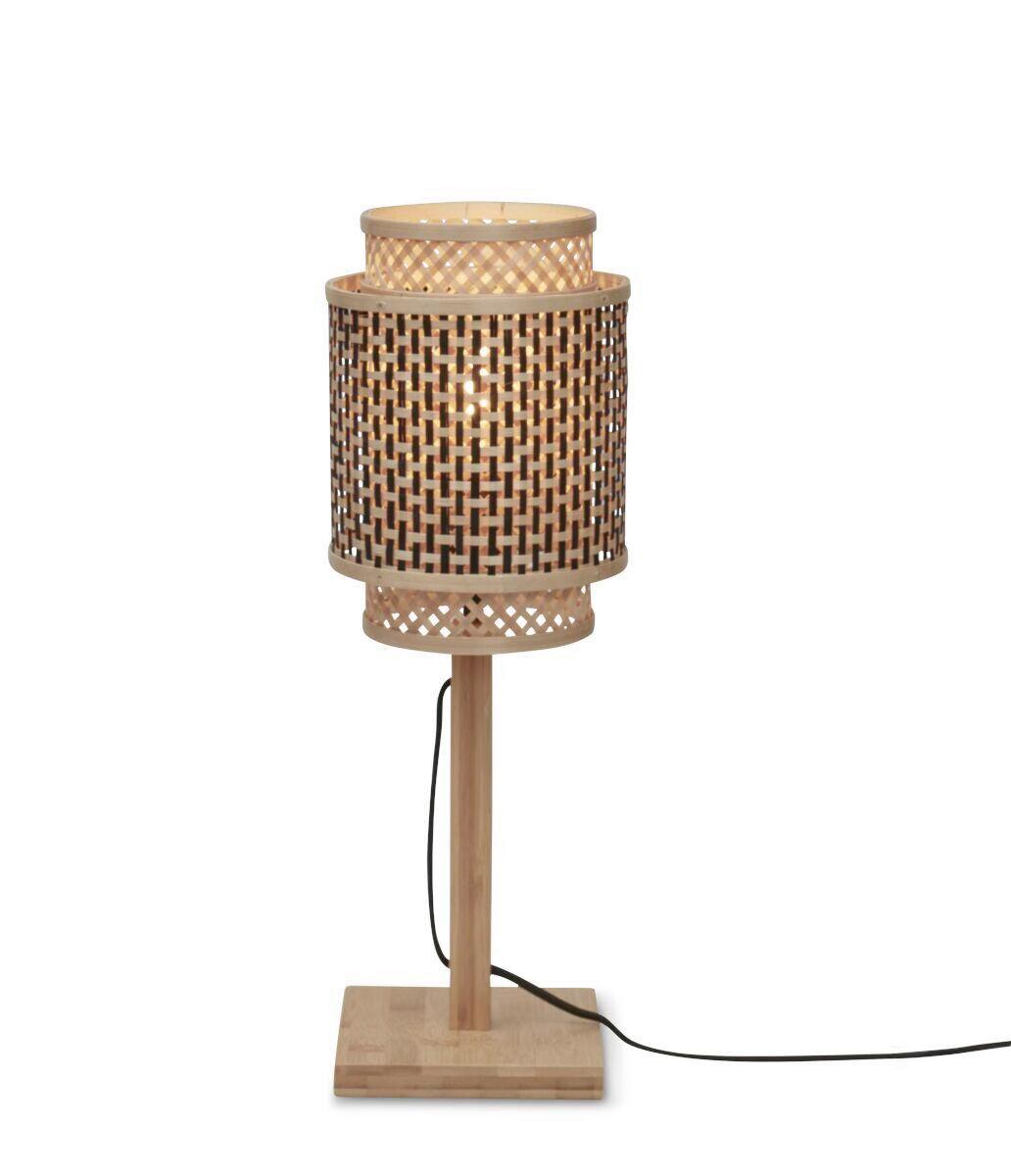 TISCHLEUCHTE BHUTAN/T25/N/2520/BN - Schwarz/Naturfarben, Trend, Holz (22/40cm) - Good & Mojo