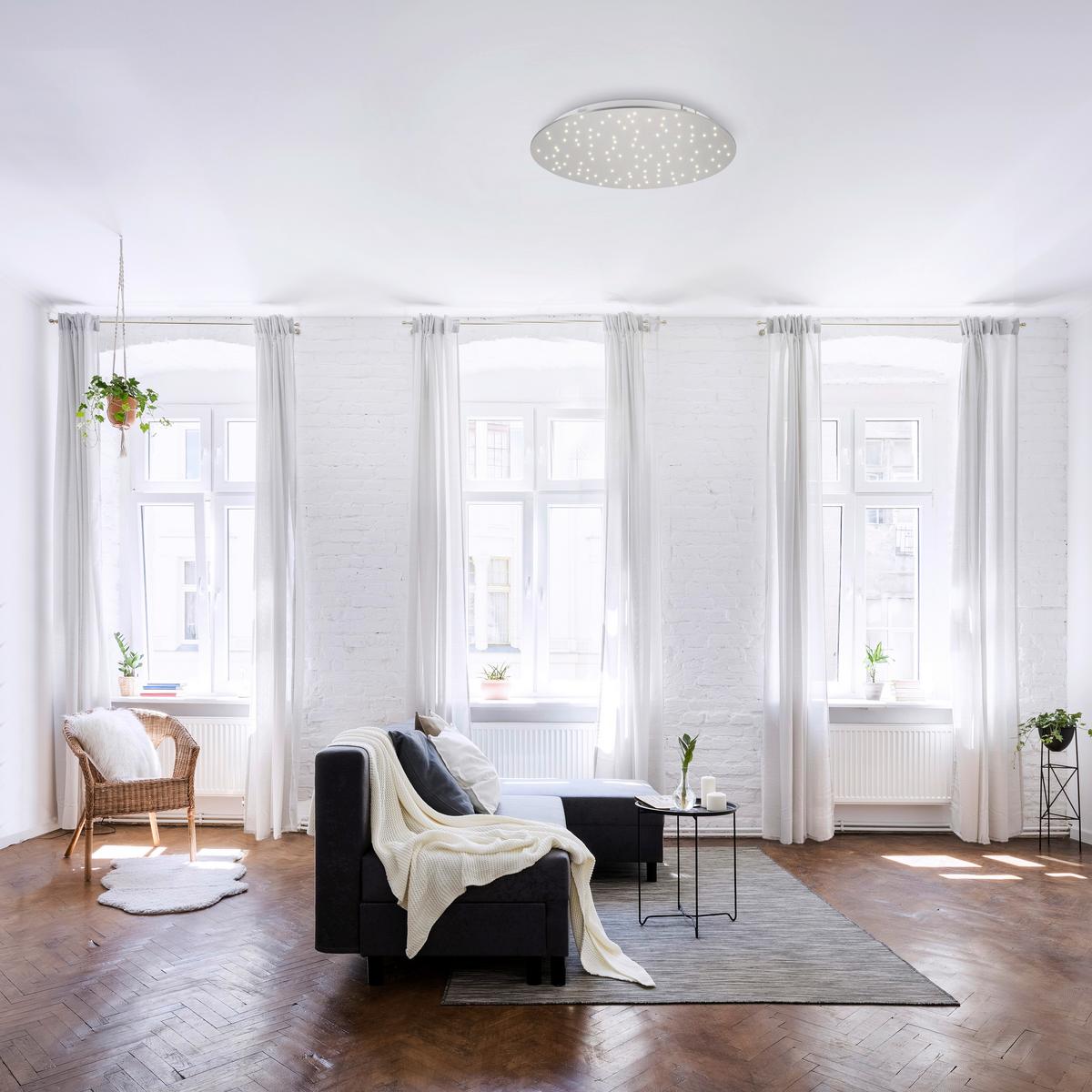 LED-Deckenleuchte Sparkle Ø 48 cm mit Farbwechsler - Silberfarben, Design, Metall (48/4cm)