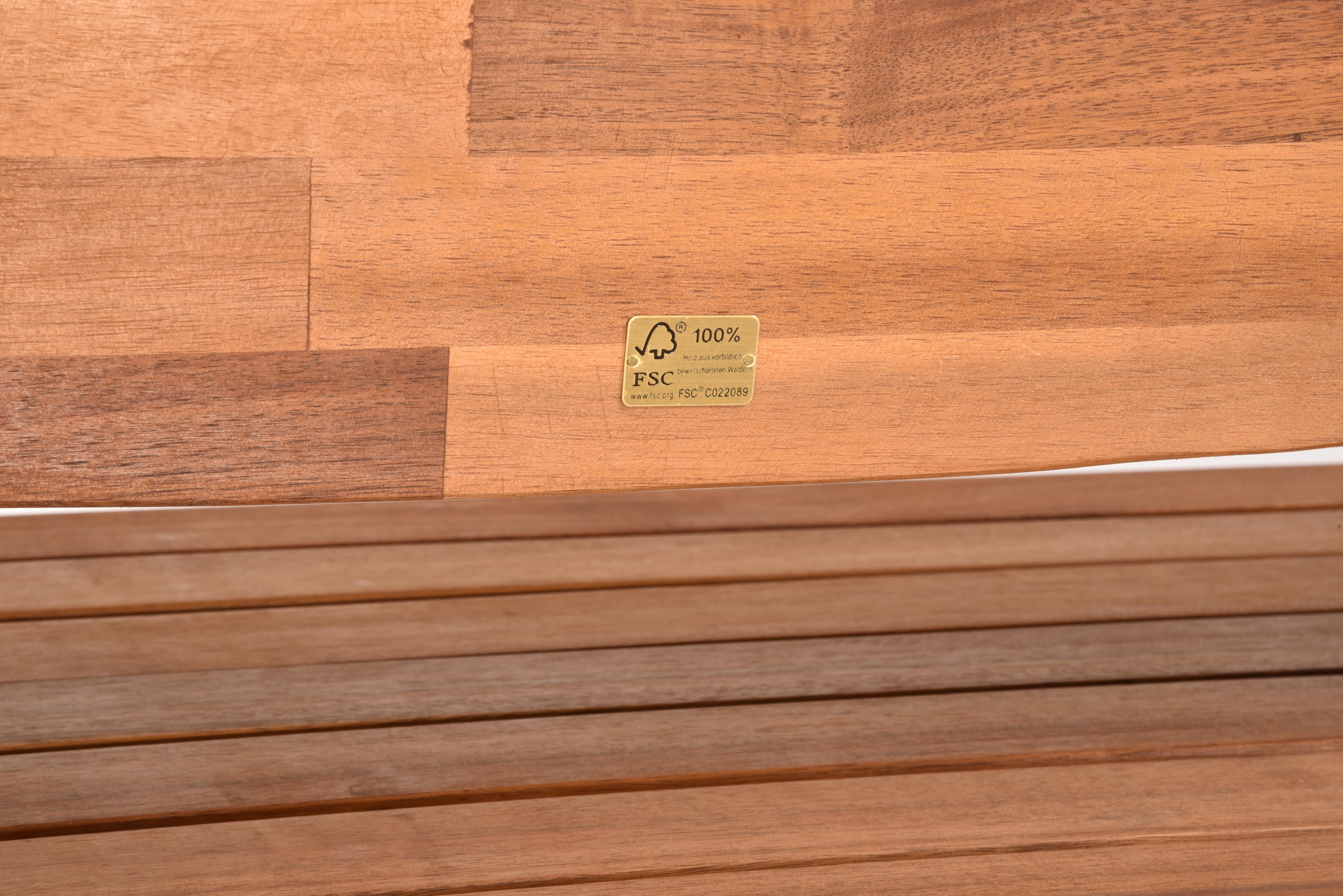 Gartenbank Hadia 3-Sitzer Bank Hadia - Braun/Akaziefarben, MODERN, Holz (66/90/140cm) - Gardenson