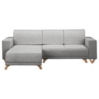 Ecksofa Bella Grau S: 257x174 cm - Wengefarben/Grau, Design, Textil (257/174cm) - Livetastic