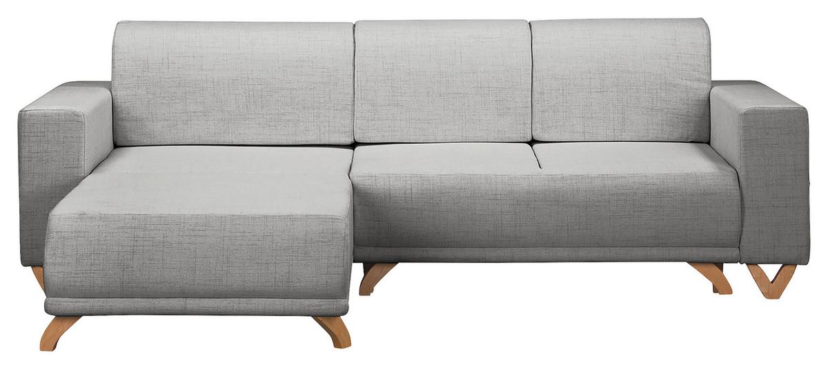 Ecksofa Bella Grau S: 257x174 cm - Wengefarben/Grau, Design, Textil (257/174cm) - Livetastic