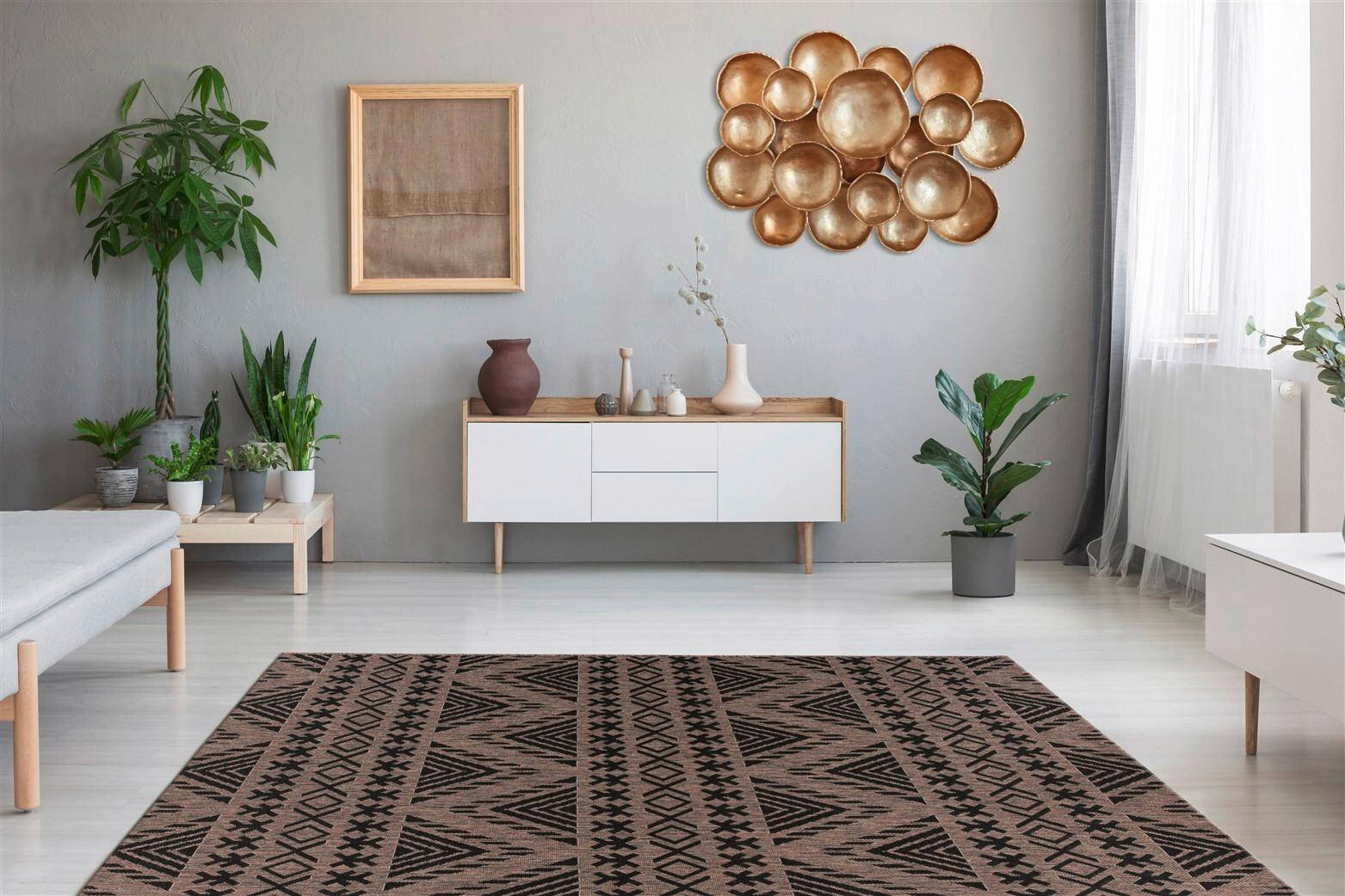 Flachwebteppich Splash 500 Braun/Grau, 200x290 cm - Braun/Grau, KONVENTIONELL, Textil (200/290cm)