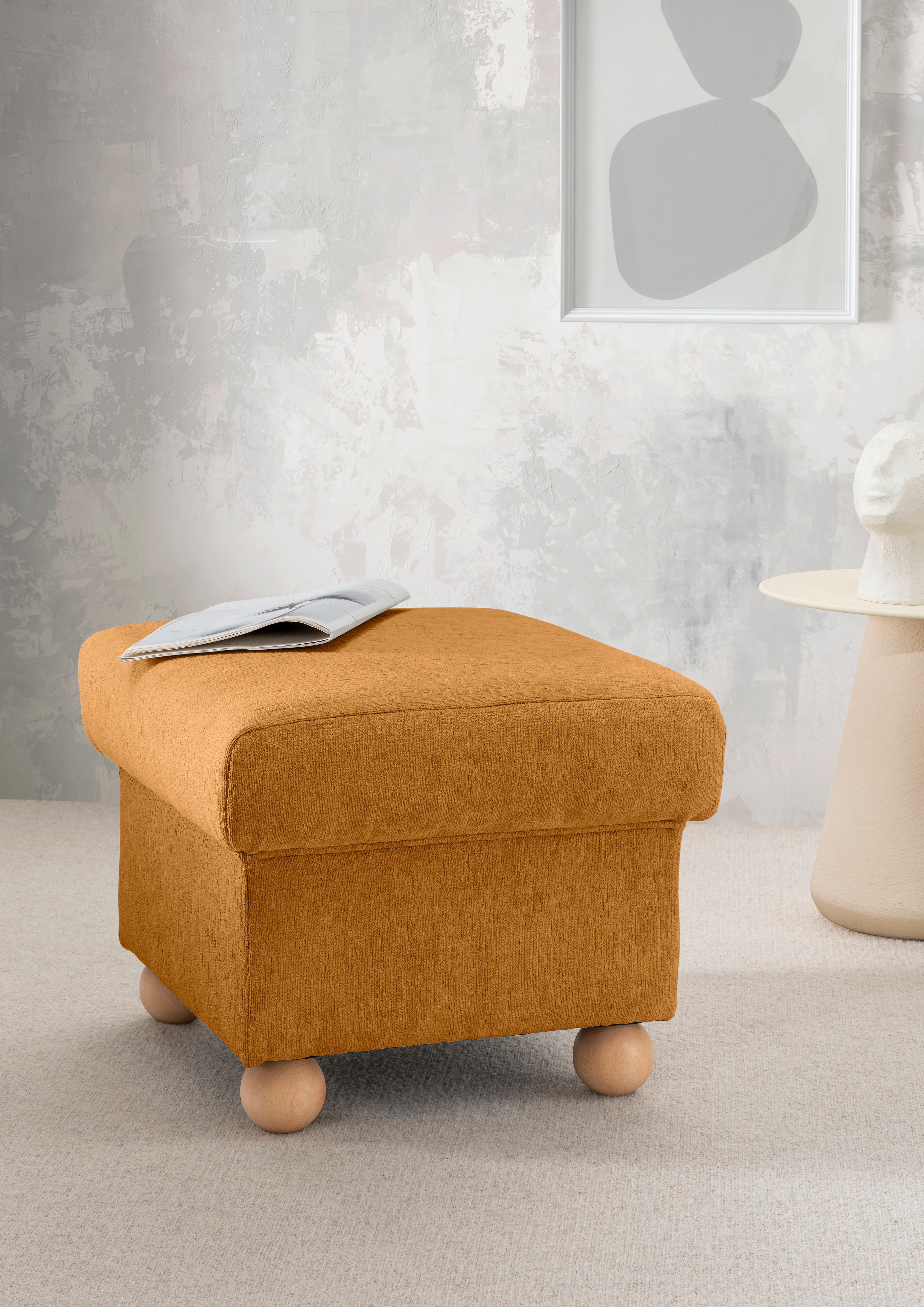 HOCKER Torello Goldfarben B: 56cm - Wildeiche/Goldfarben, KONVENTIONELL, Textil (56/46/56cm) - Livetastic