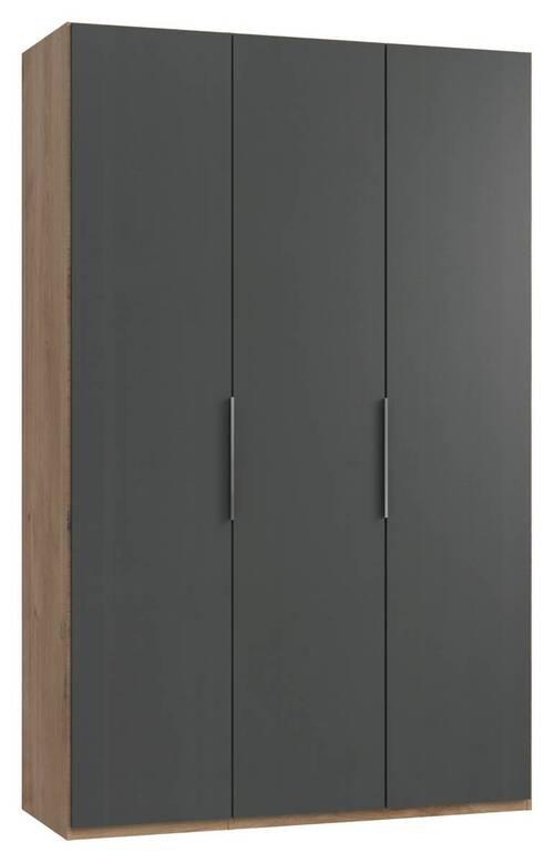 Drehtürenschrank B: 150 cm Level, Graphitfarben/Eiche Dekor - Eichefarben/Graphitfarben, MODERN, Holzwerkstoff (150/236/58cm) - MID.YOU