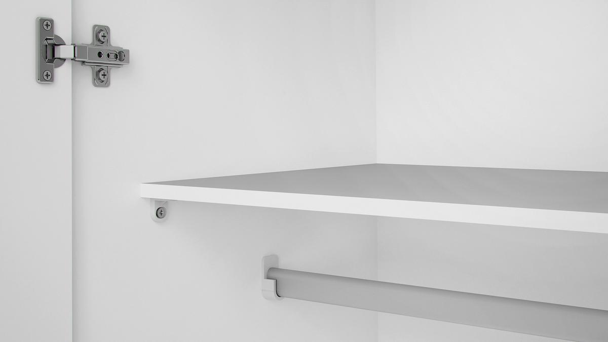 Kleiderschrank Space, Weiß, B: 115,8 Cm - Weiß, Basics, Holzwerkstoff (115,8/200,4/49,5cm) - MID.YOU