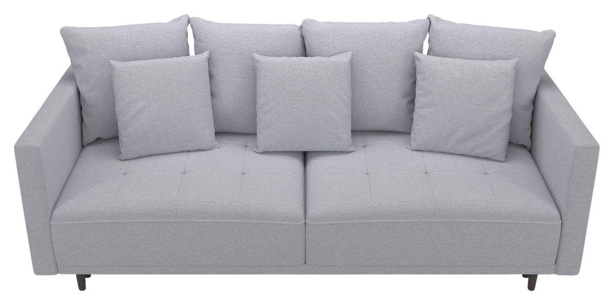 3-Sitzer-Sofa Mit Schlaffunktion Sofia B: 223 cm - Hellgrau/Schwarz, Design, Textil (223/96/95cm) - MID.YOU