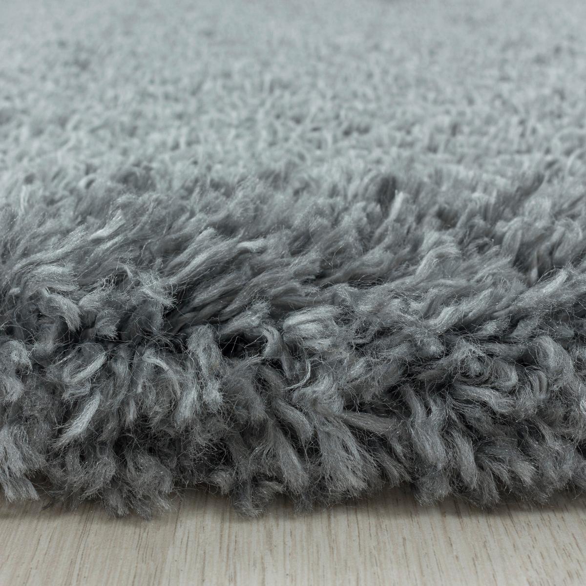 Hochflor Teppich Hellgrau Fluffy 60x110 Cm - Hellgrau, Basics, Textil (60/110cm)