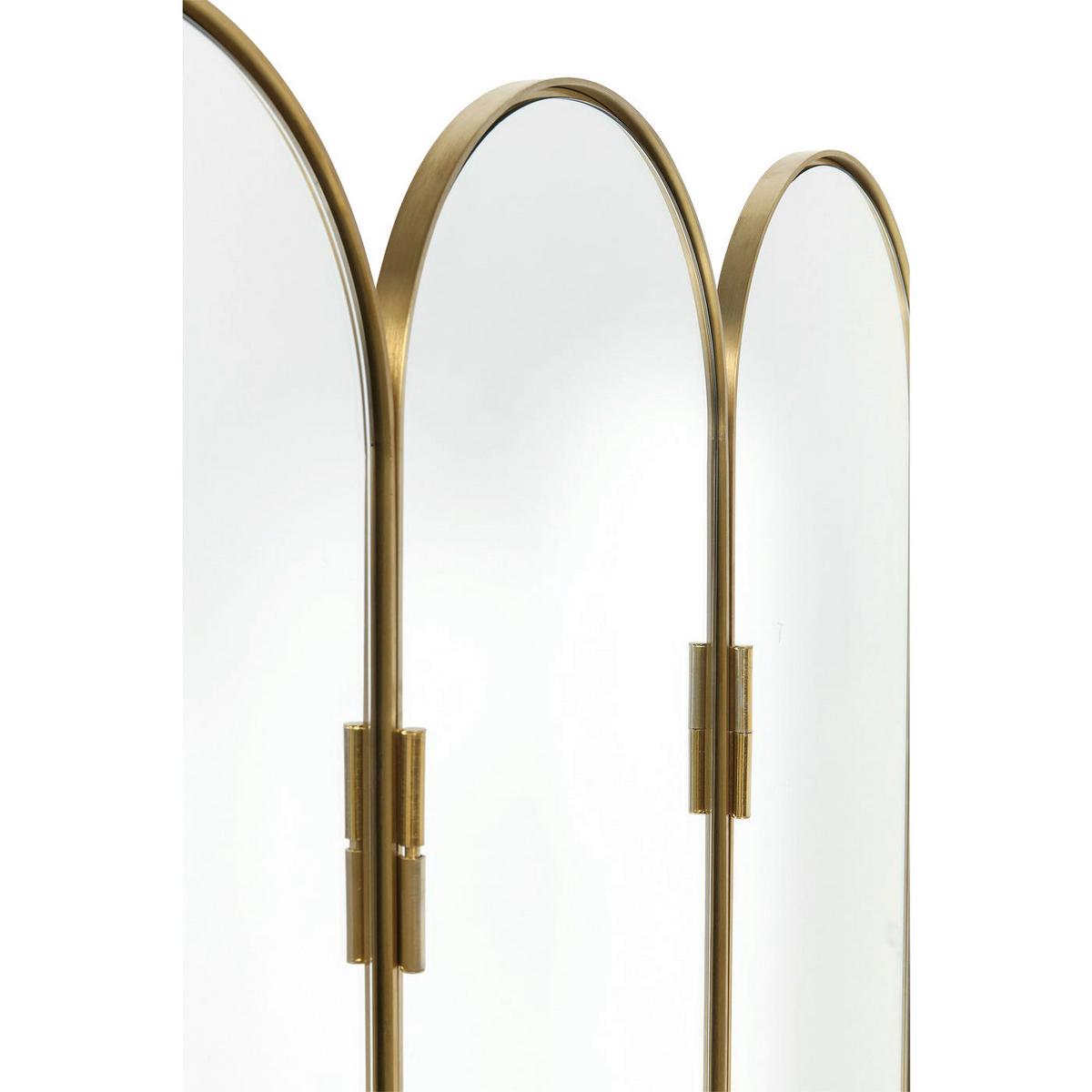Paravent Curve / Swing -Trend- - Goldfarben, Trend, Glas/Metall (106/166/31cm) - Kare-Design