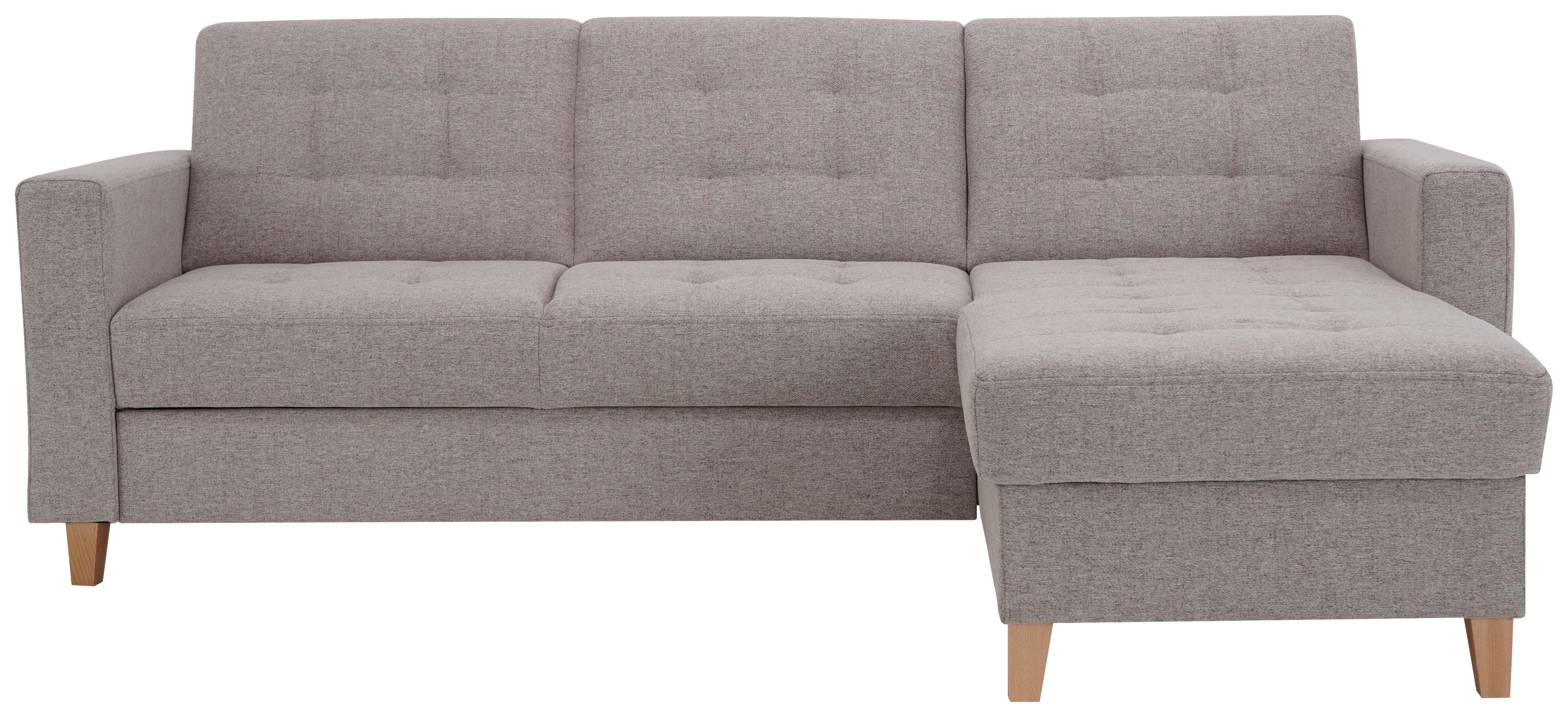 Rohová sedačka BJORN, oboustranná, hnědá tk. NEVE - přírodní barvy/hnědá, Design, dřevo/textil (231/160cm) - Based
