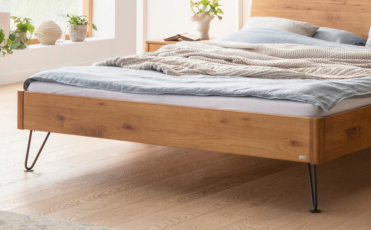 Bett Locarno Wildeiche 140x200 Cm - Wildeiche/Anthrazit, MODERN, Holz (140/200cm) - Hasena