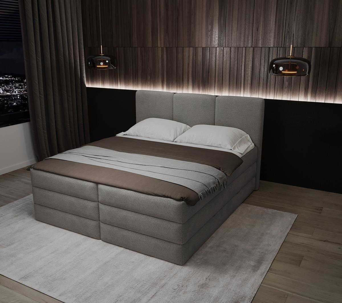Boxspringbett mit Bettkasten 160x200 cm Castel V - Anthrazit/Schwarz, MODERN, Holz/Holzwerkstoff (160/200cm) - MID.YOU