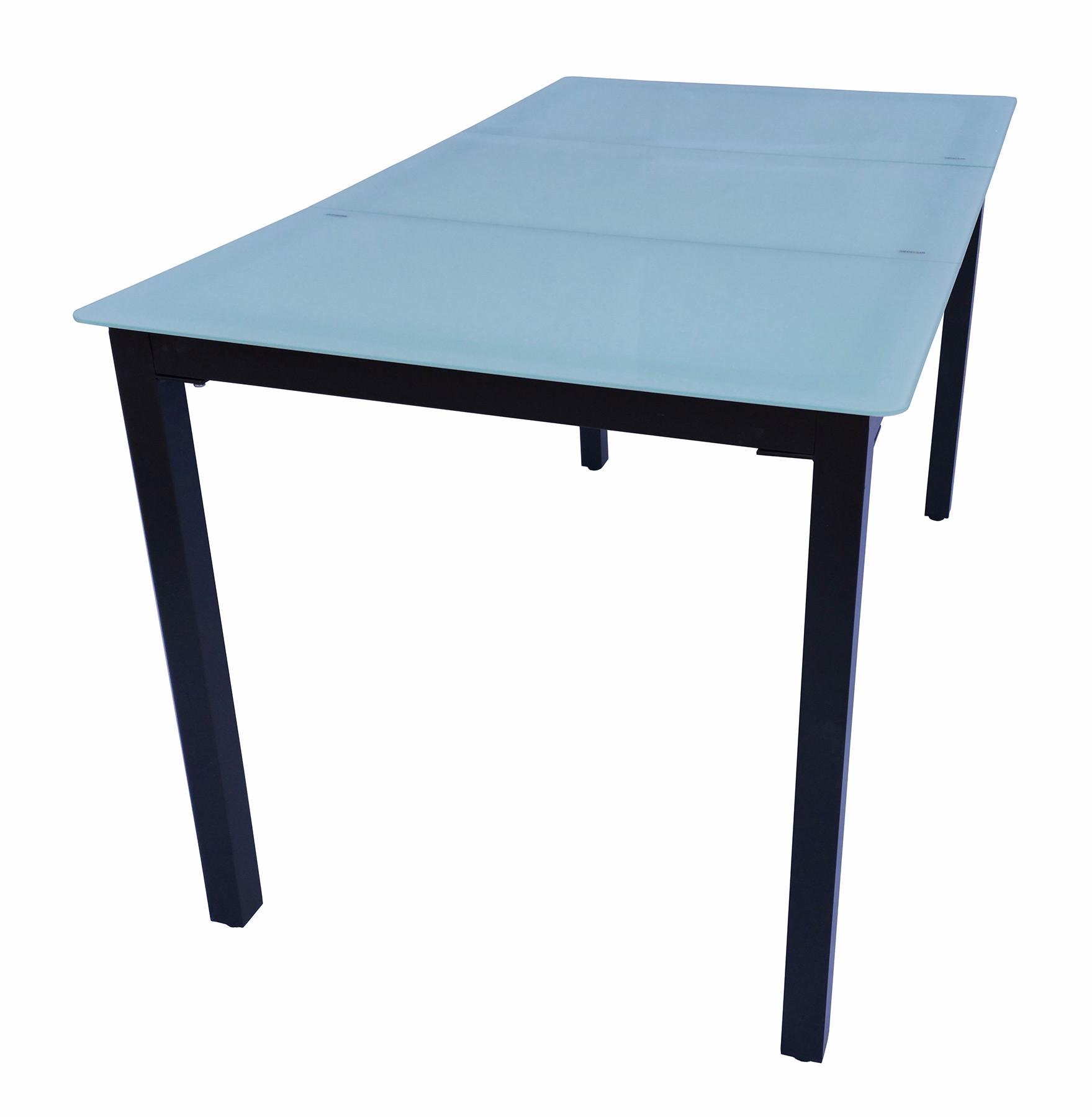 Gartentisch Metall/glas L 140 Cm