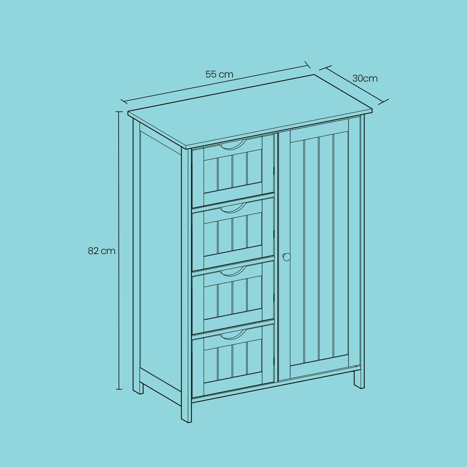 Midischrank Lhc41w - Weiß, Trend, Holzwerkstoff (55/82/30cm) - MID.YOU
