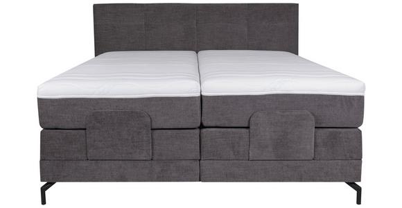 Boxspringbett mit Gepolstertem Kopfteil 180/200 Toca Mot - Schwarz/Grau, MODERN, Textil (180/200cm) - Luca Bessoni