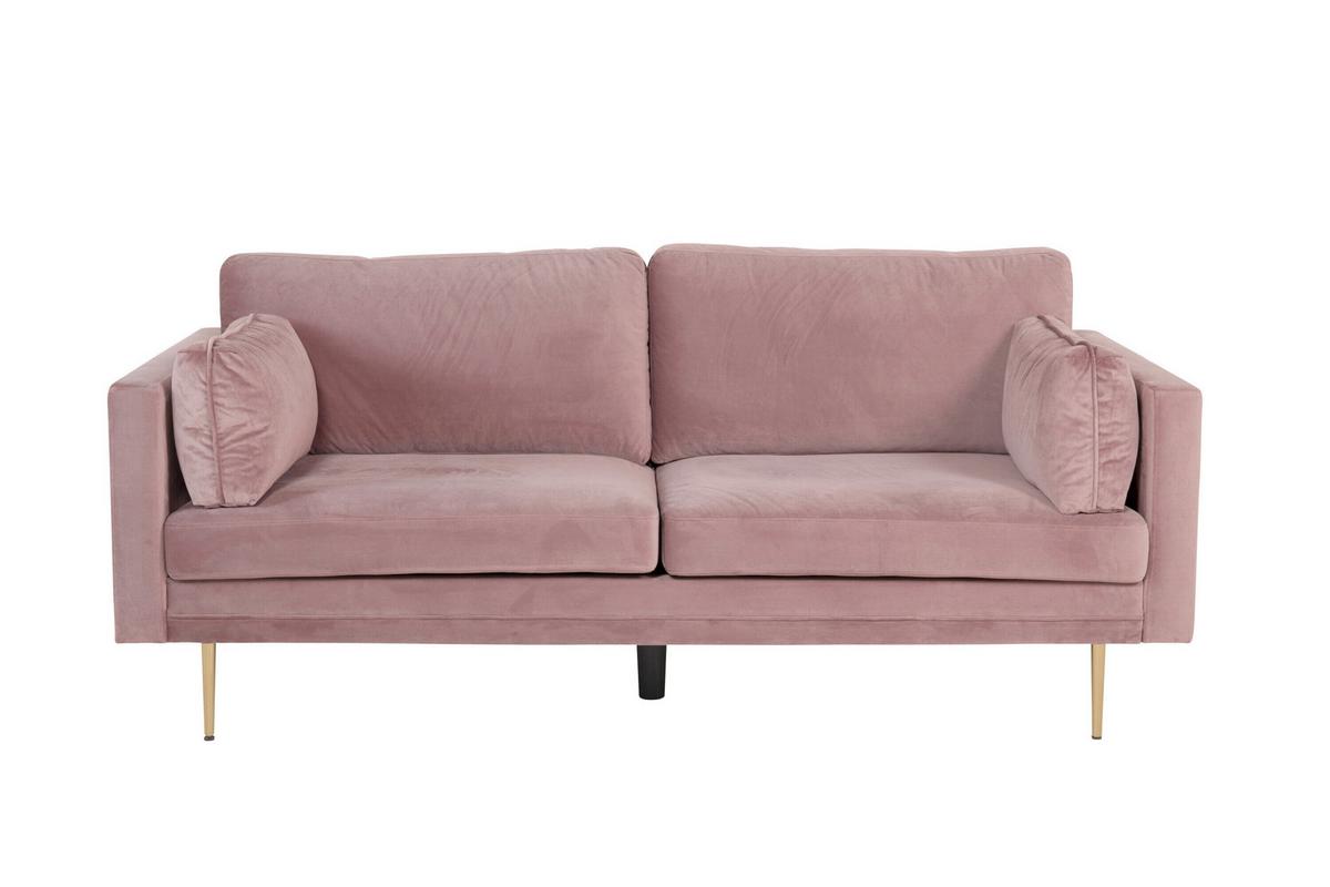 3-sitzer-sofa Boom Pink B: 203cm - Pink/Goldfarben, MODERN, Textil/Metall (203/84/90cm) - Livetastic