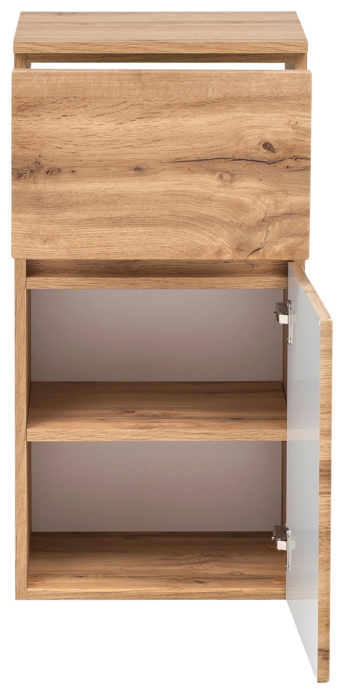 Badezimmer Unterschrank Kopenhagen BxH 40x79 cm - Eichefarben/Silberfarben, KONVENTIONELL, Holzwerkstoff (40/79/35cm) - Held