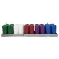 Gyertya Winston - lila/piros, Basics, természetes anyagok (6/12,5cm) - Ondega