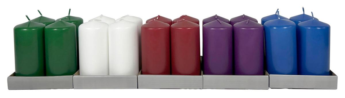 Gyertya Winston - lila/piros, Basics, természetes anyagok (6/12,5cm) - Ondega