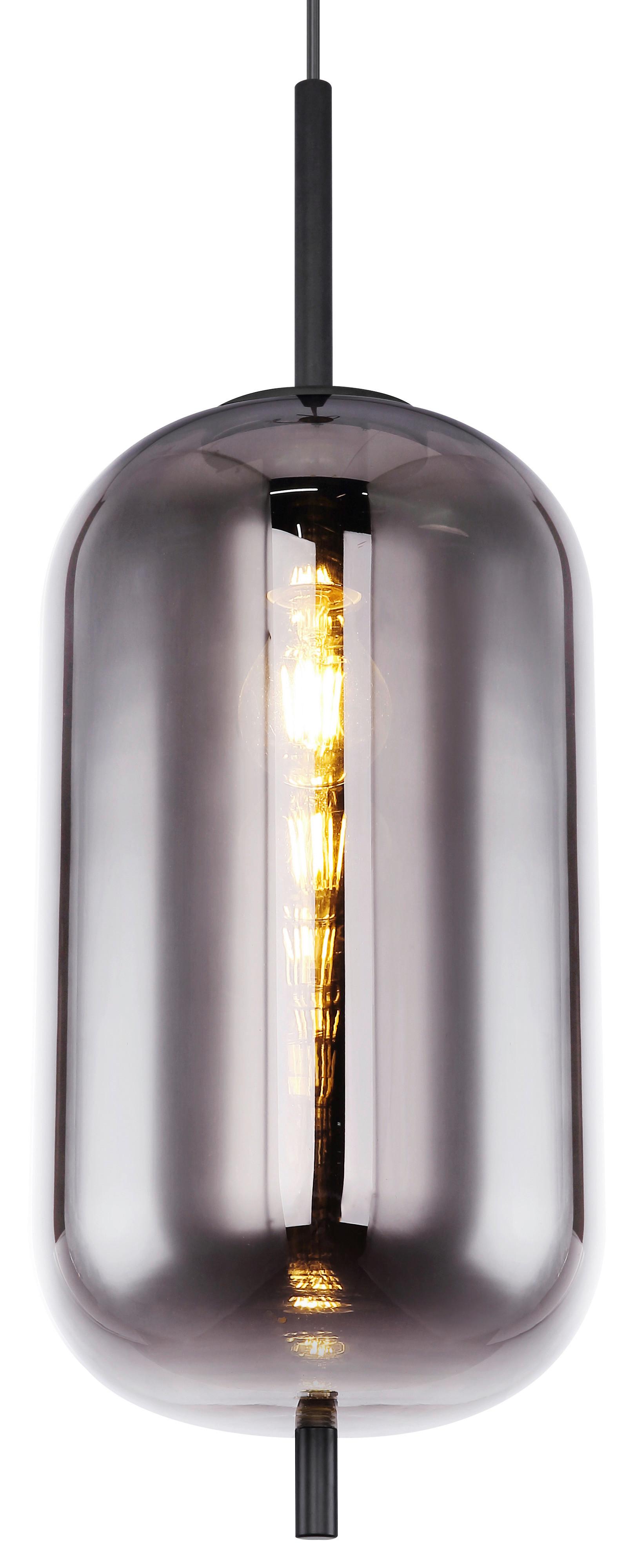 Hängeleuchte Blacky - Schwarz, Basics, Glas/Metall (22/120cm)