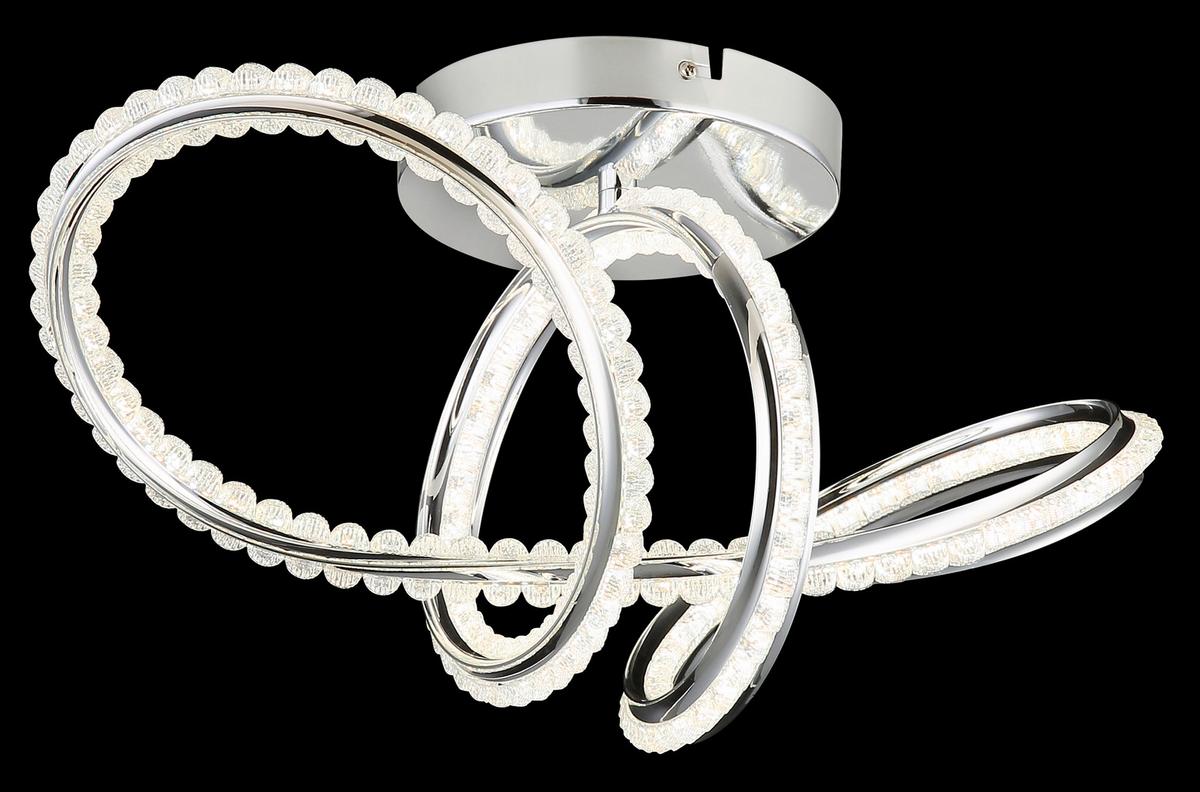 LED-Deckenleuchte 2700-6000k. 40w - Klar/Chromfarben, Design, Kunststoff/Metall (50/25/25cm) - Globo