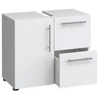 Waschbeckenunterschrank Flandu B: 61 Cm Weiß Dekor - Schwarz/Weiß, KONVENTIONELL, Holzwerkstoff (61/51/32cm) - MID.YOU