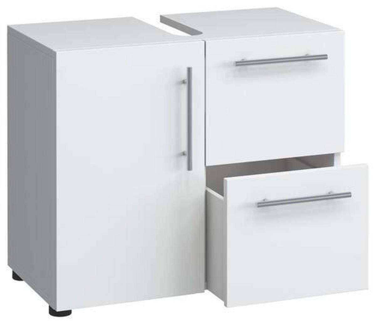 Waschbeckenunterschrank Flandu B: 61 Cm Weiß Dekor - Schwarz/Weiß, KONVENTIONELL, Holzwerkstoff (61/51/32cm) - MID.YOU