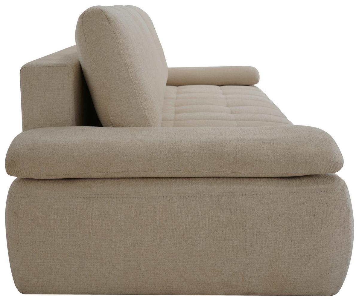 Schlafsofa Madox Beige B: 255 cm - Beige/Schwarz, Design, Textil (255/89/109cm) - MID.YOU