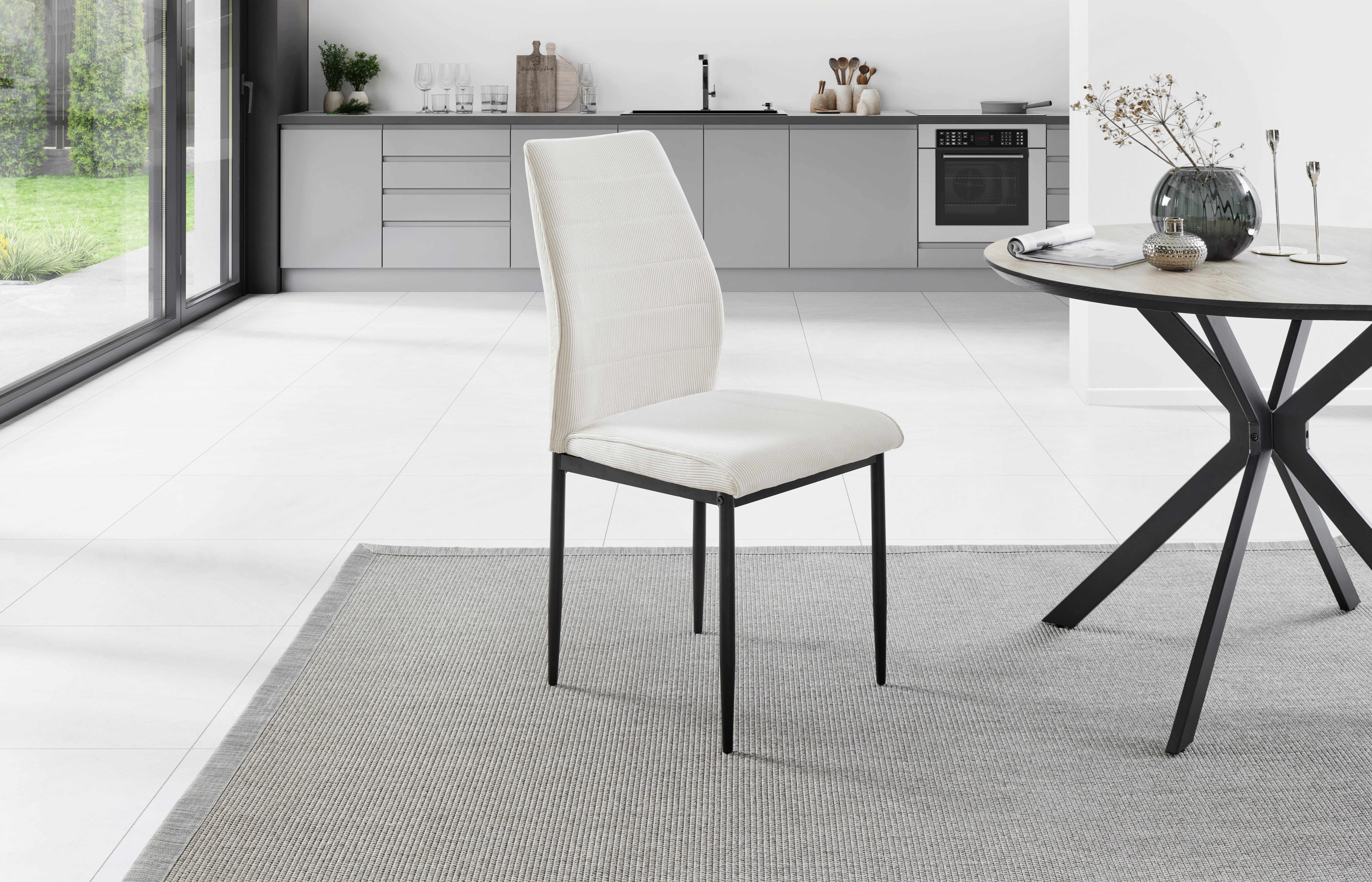 Stuhl-set Ratford - Beige/Schwarz, LIFESTYLE, Textil/Metall (44/96/58cm) - Livetastic