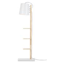 Stehlampe Holz Cambridge Dimmbar Weiß/braun - Weiß, Design, Holz/Metall (30/168/49cm) - It's about Romi