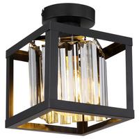 Deckenleuchte L: 17 cm 1-Flammig - Schwarz, Basics, Kunststoff/Metall (17/17/21cm) - Globo