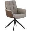 Armlehnstuhl Naim, Braun B: 60 cm, 180° drehbar - Schwarz/Braun, KONVENTIONELL, Holz/Textil (60/93/66cm) - MID.YOU