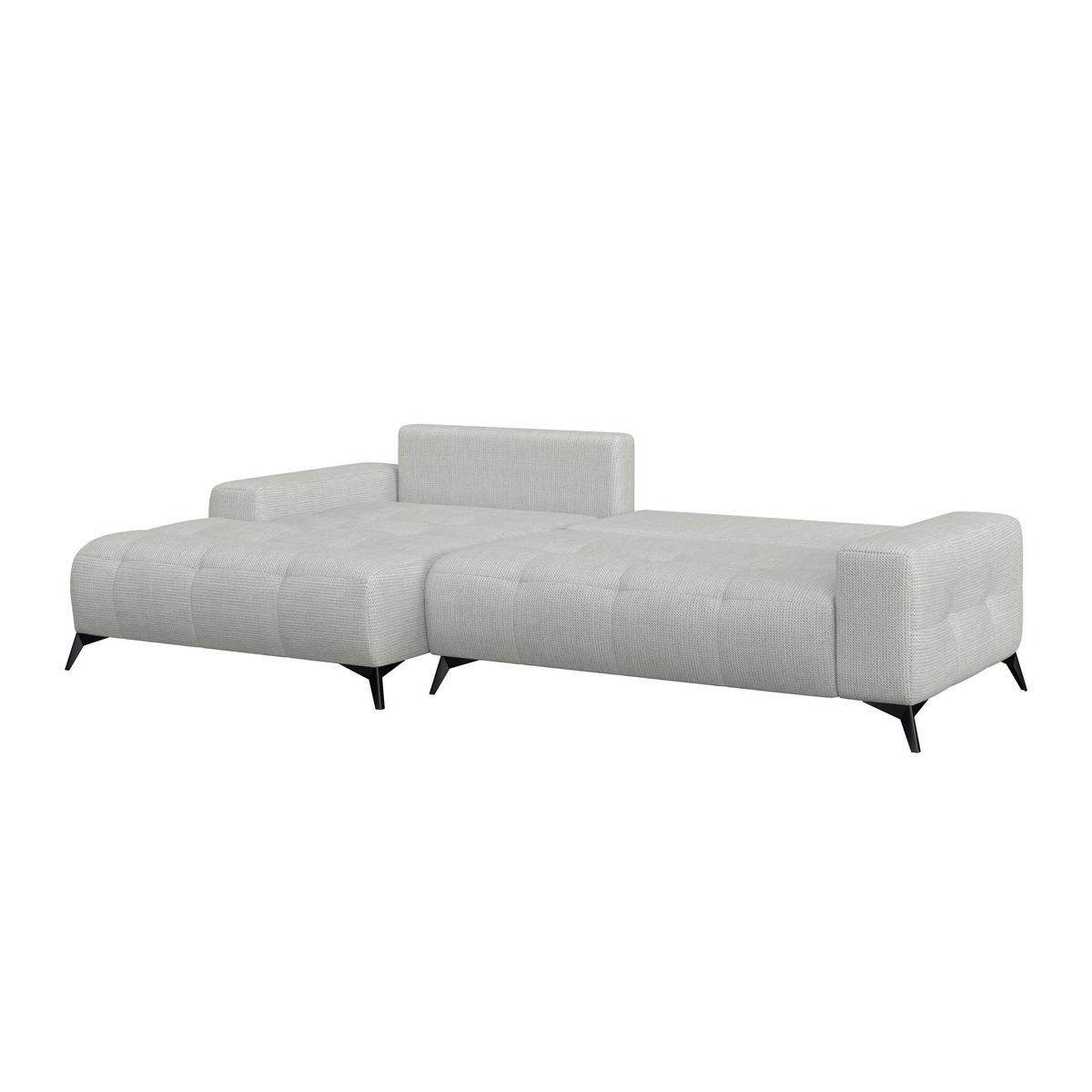 Ecksofa Mauro Türkis, mit Schlaffunktion - Blaugrau/Schwarz, Trend, Textil (175/290cm) - Luca Bessoni