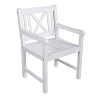 Gartensessel Malmö Eukalyptusholz - Weiß, MODERN, Holz (59/89/58cm) - Gardenson