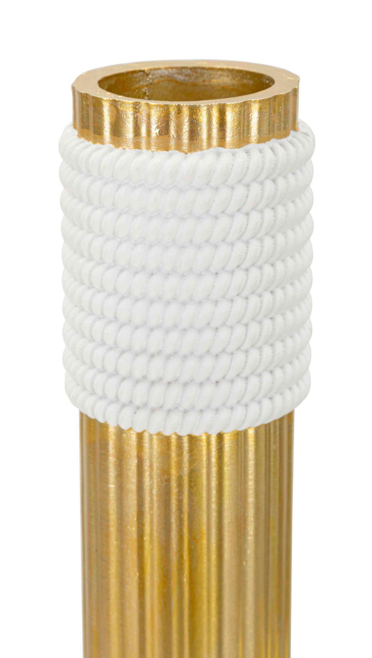 Vase Bann Big Goldfarben, Weiß B: 15,3 cm - Goldfarben/Weiß, Basics, Kunststoff (15.30/30.5/13cm)