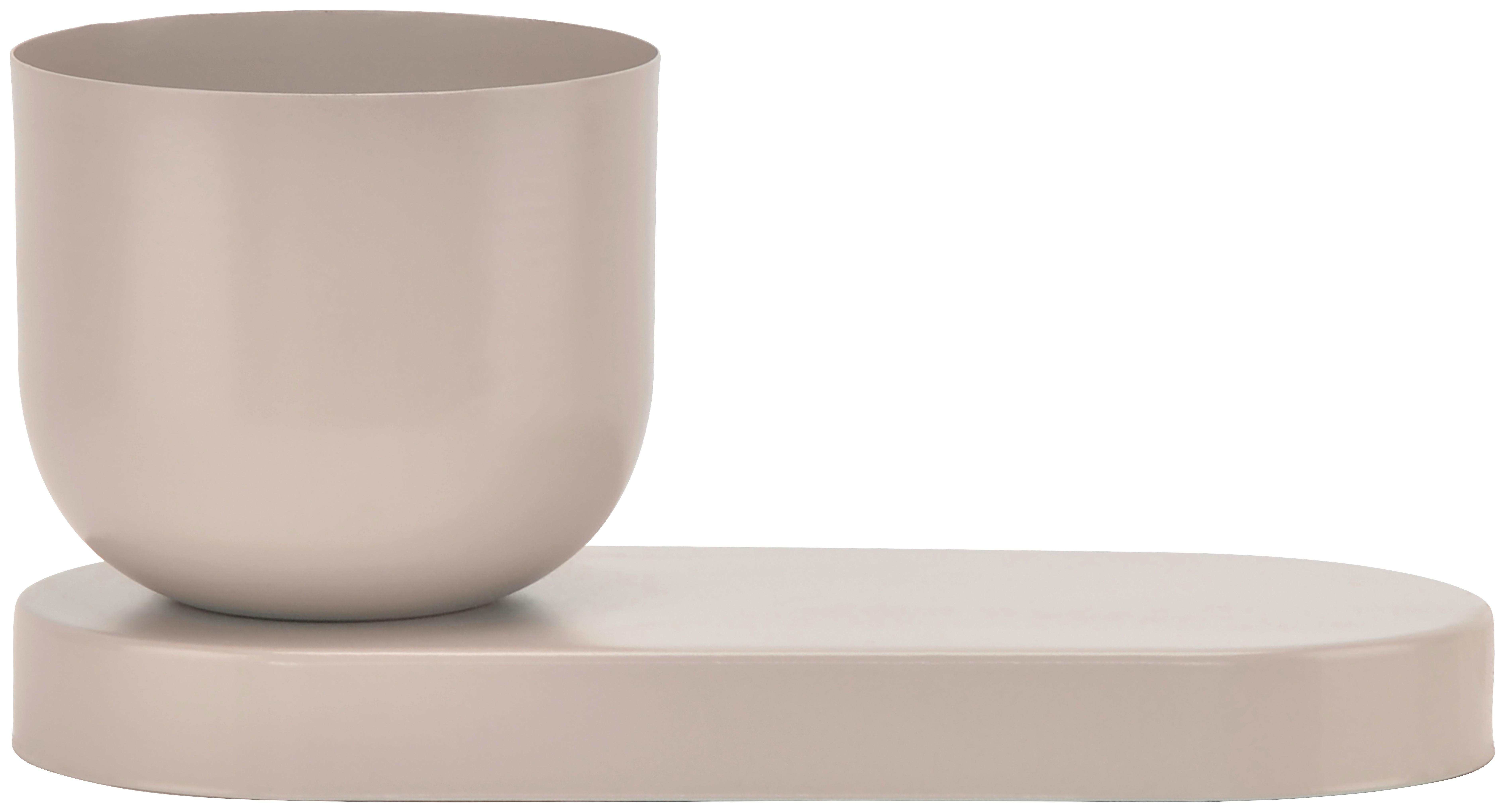 Obal na květináč LIO - šedohnědá, kov (27/13/12cm) - Mömax