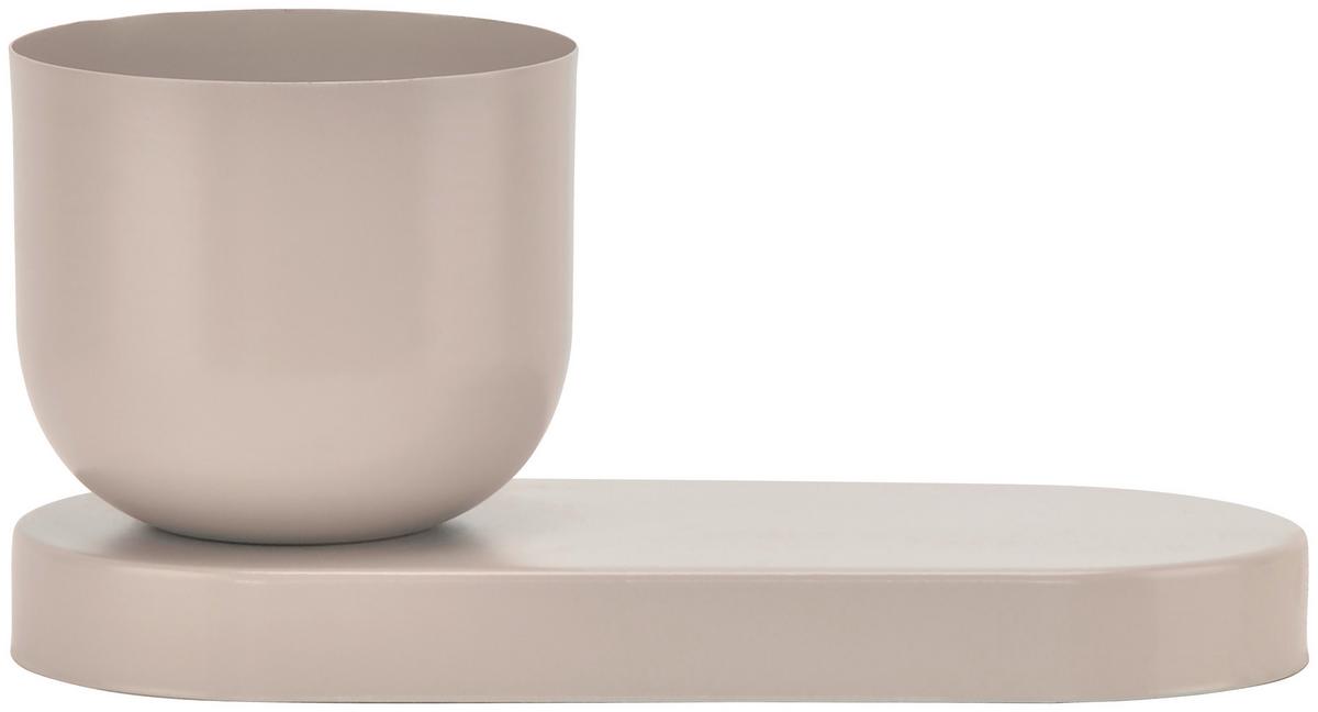 Obal na květináč LIO - šedohnědá, kov (27/13/12cm) - Mömax