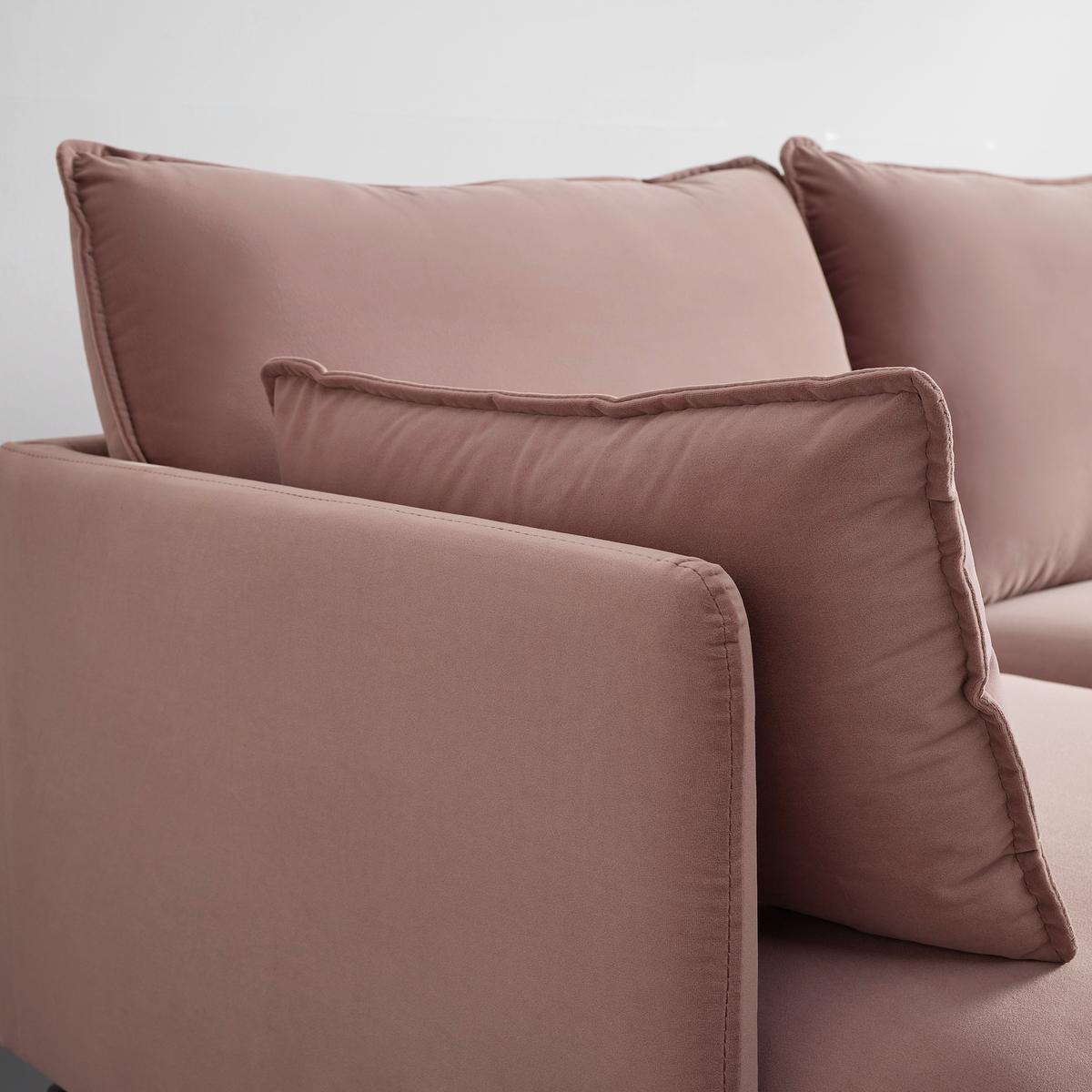 Sedací souprava ROSA ružová - růžová/černá, Moderní, kov/textil (226/84/163cm) - Bessagi Home