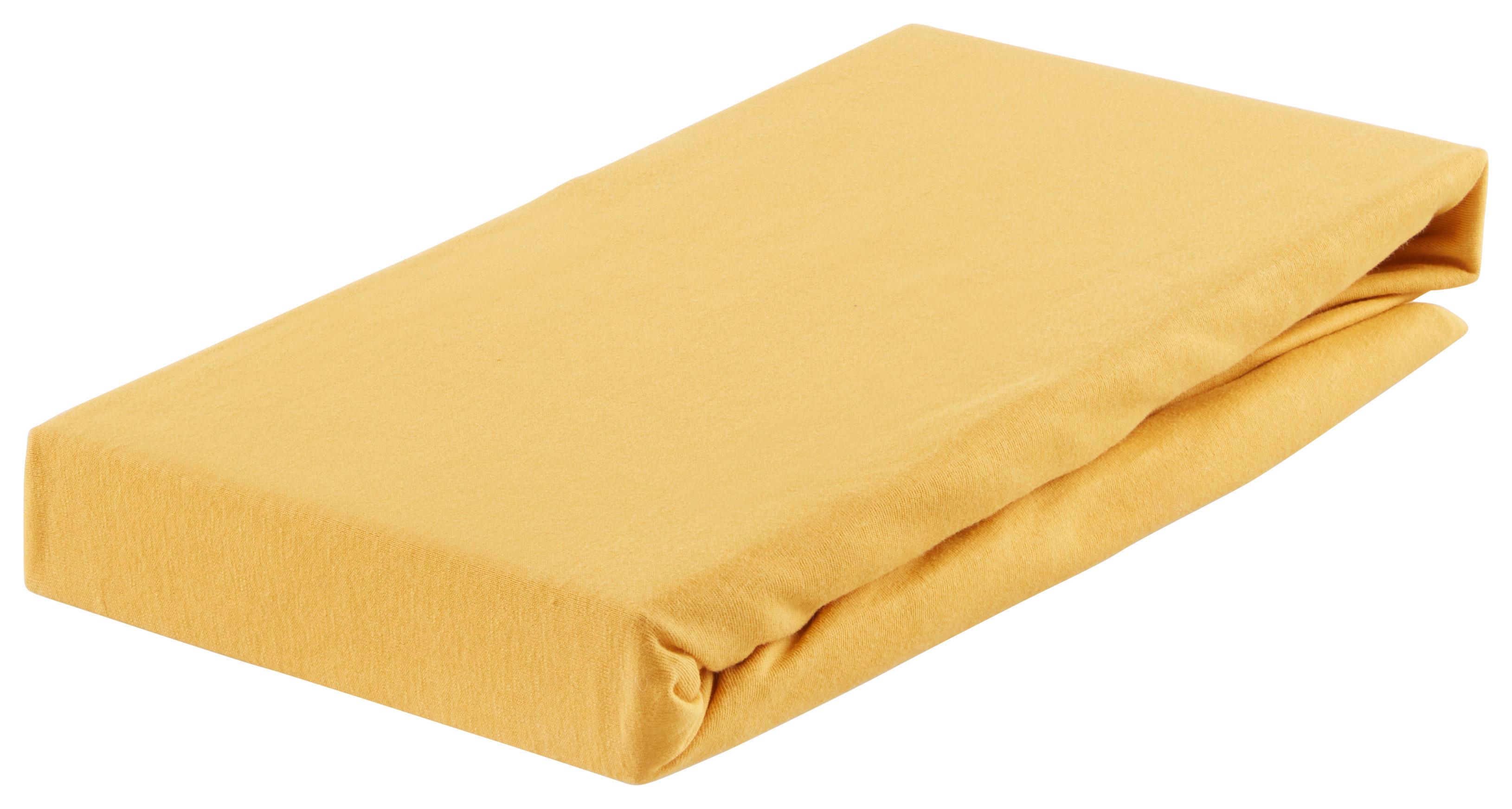Elastické Prostěradlo Basic, 100/200cm, Žlutá - tmavě žlutá, textil (100/200cm) - Modern Living