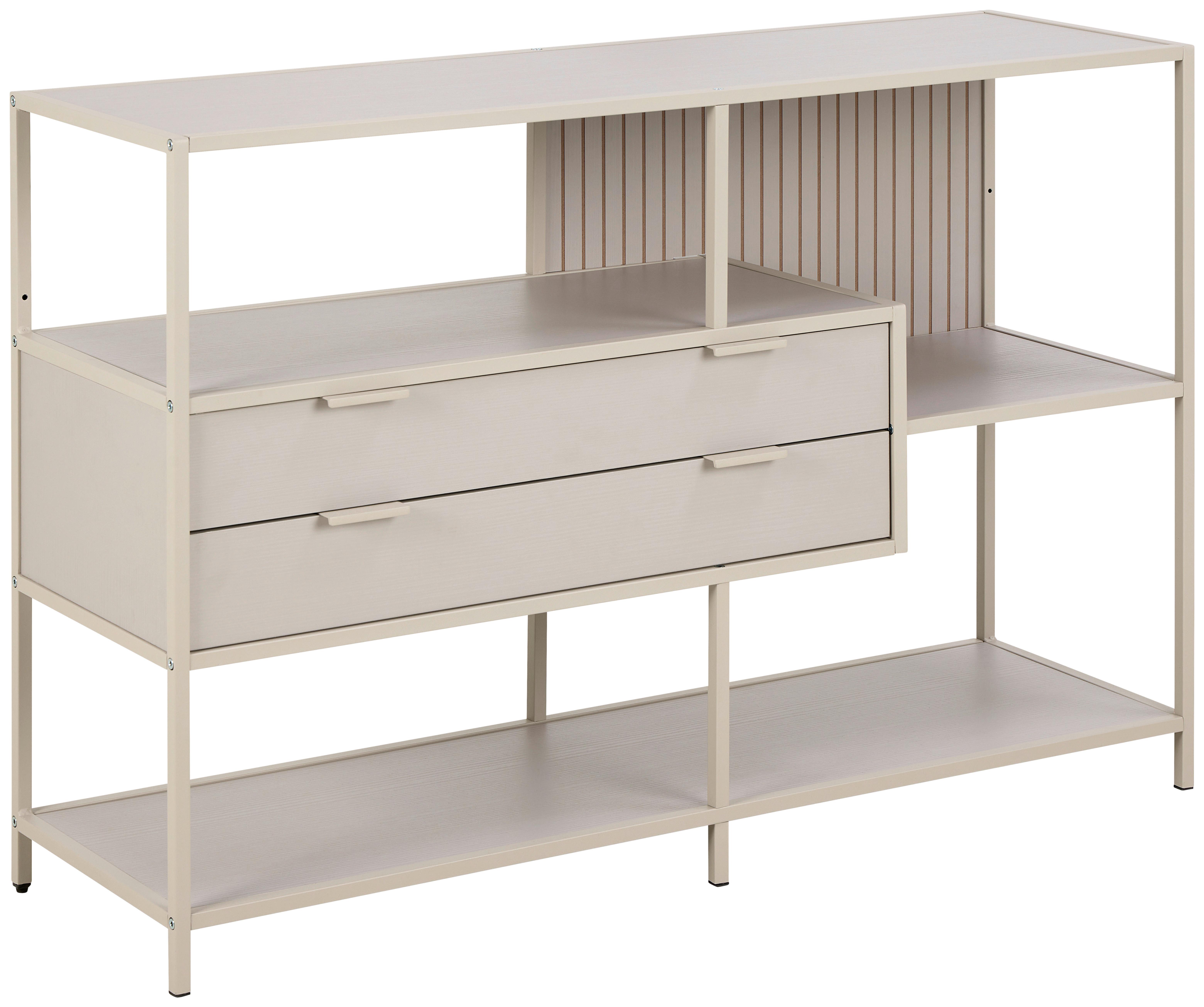REGÁL SEAFORD - šedá/kašmírová, Moderní, kov/kompozitní dřevo (114/78/35cm)