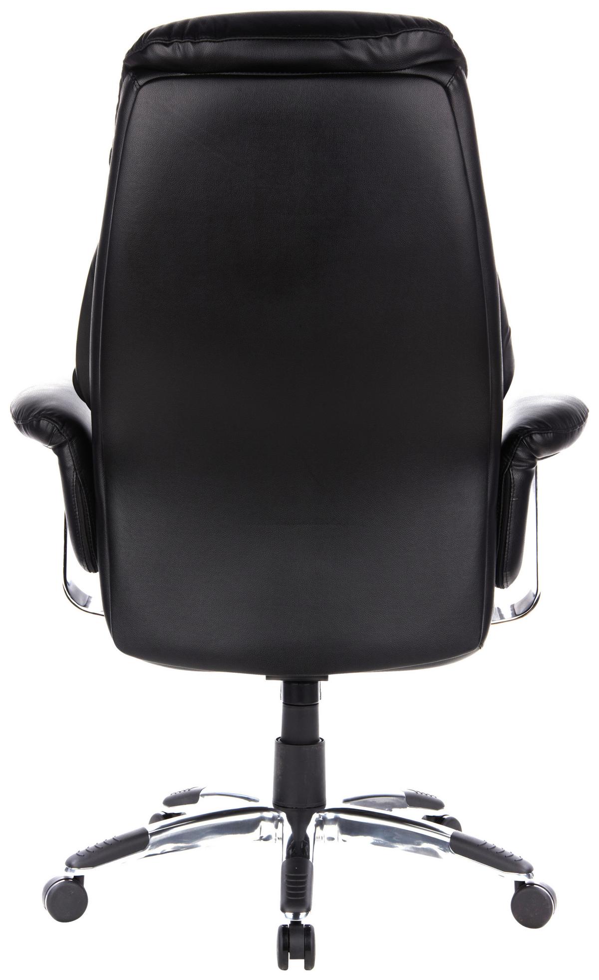 Chefsessel Prado Schwarz Bis 130 Kg - Chromfarben/Schwarz, MODERN, Leder/Kunststoff (63/140/52cm) - MID.YOU