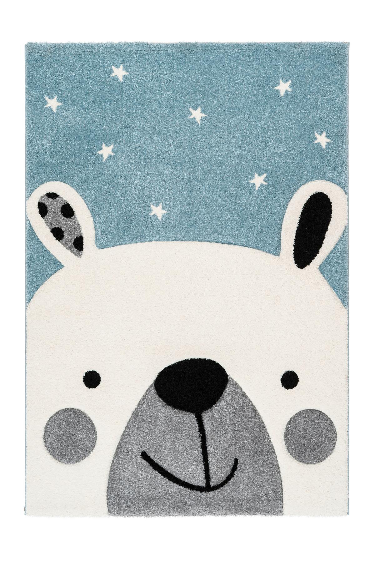 Kinderteppich Tier Blau Leonora 80x150 cm - Blau, Trend, Kunststoff (80/150cm) - Kayoom