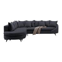 Rohová sedačka AXEL, ľavá, tmavosivá tkanina - čierna/tmavosivá, Modern, kov/textil (250/291cm) - Mömax