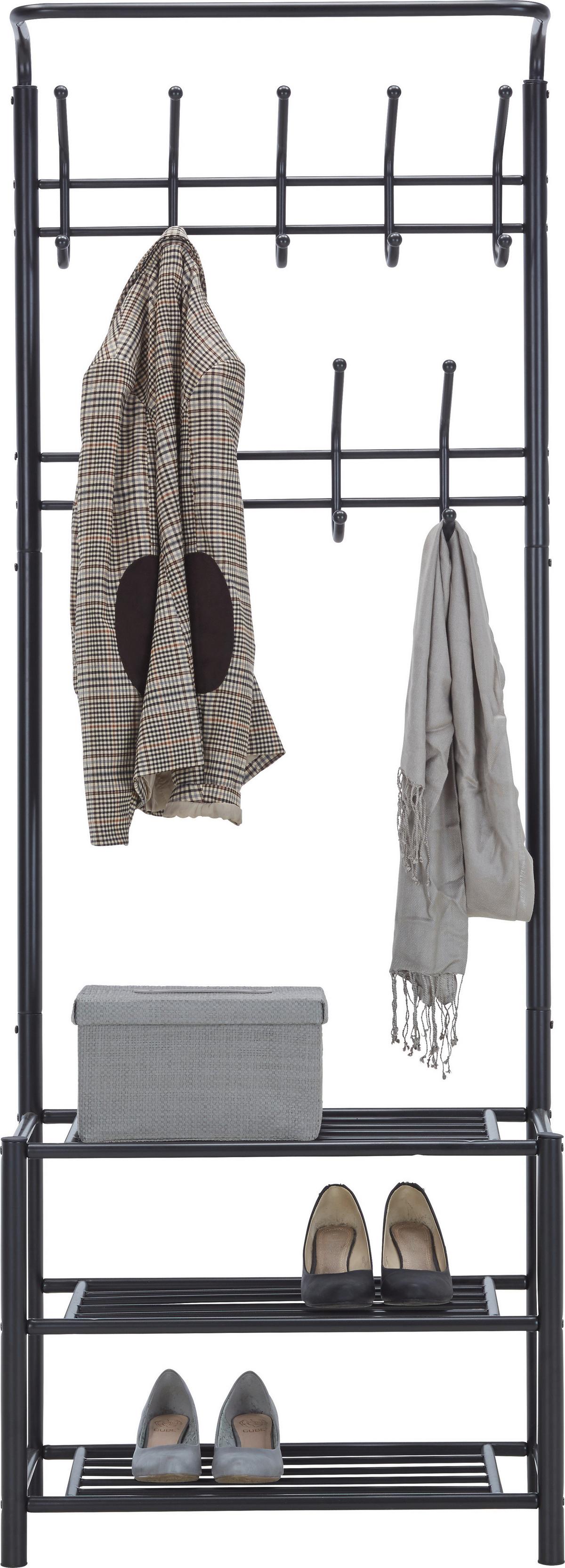 STOJAN DO ŠATNY AMELIA - černá, Moderní, kov (67/185/32cm) - Mömax